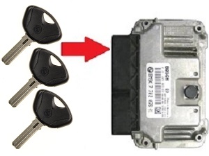 BMW 3x chip key programming → ECU unit