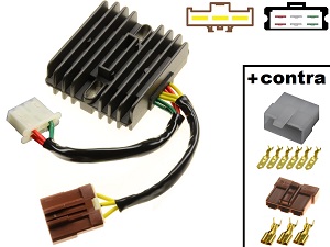 CARR971 - Aprilia RSV1000 Mille Tuono Caponord Futura SL1000 Falco MOSFET Voltage regulator rectifier + contra connectors