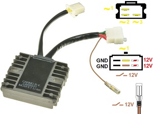 CARR531-Z1300-A4-A5 Kawasaki Z1300 KZ1300 A4 MOSFET Voltage regulator rectifier (SH541-12)