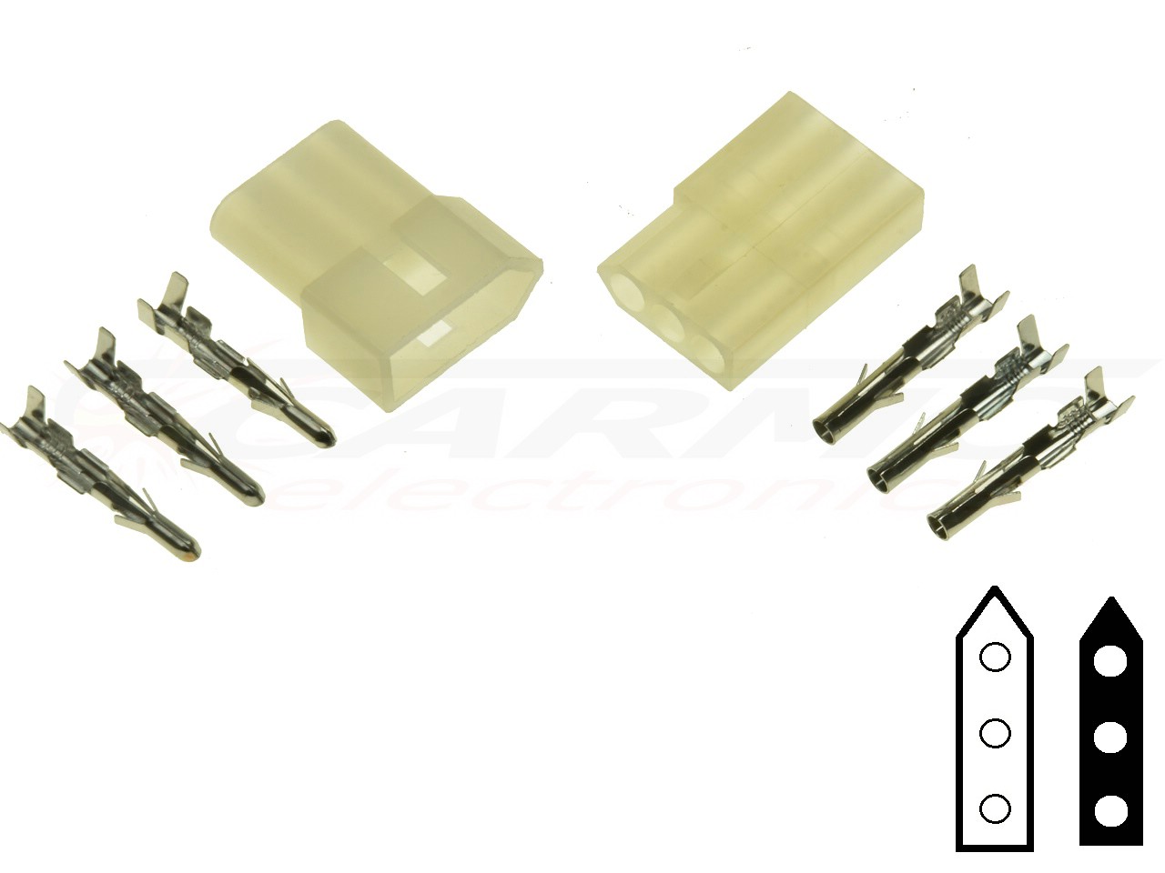 3 pole BMW Aprilia Motorbike connector set - Click Image to Close