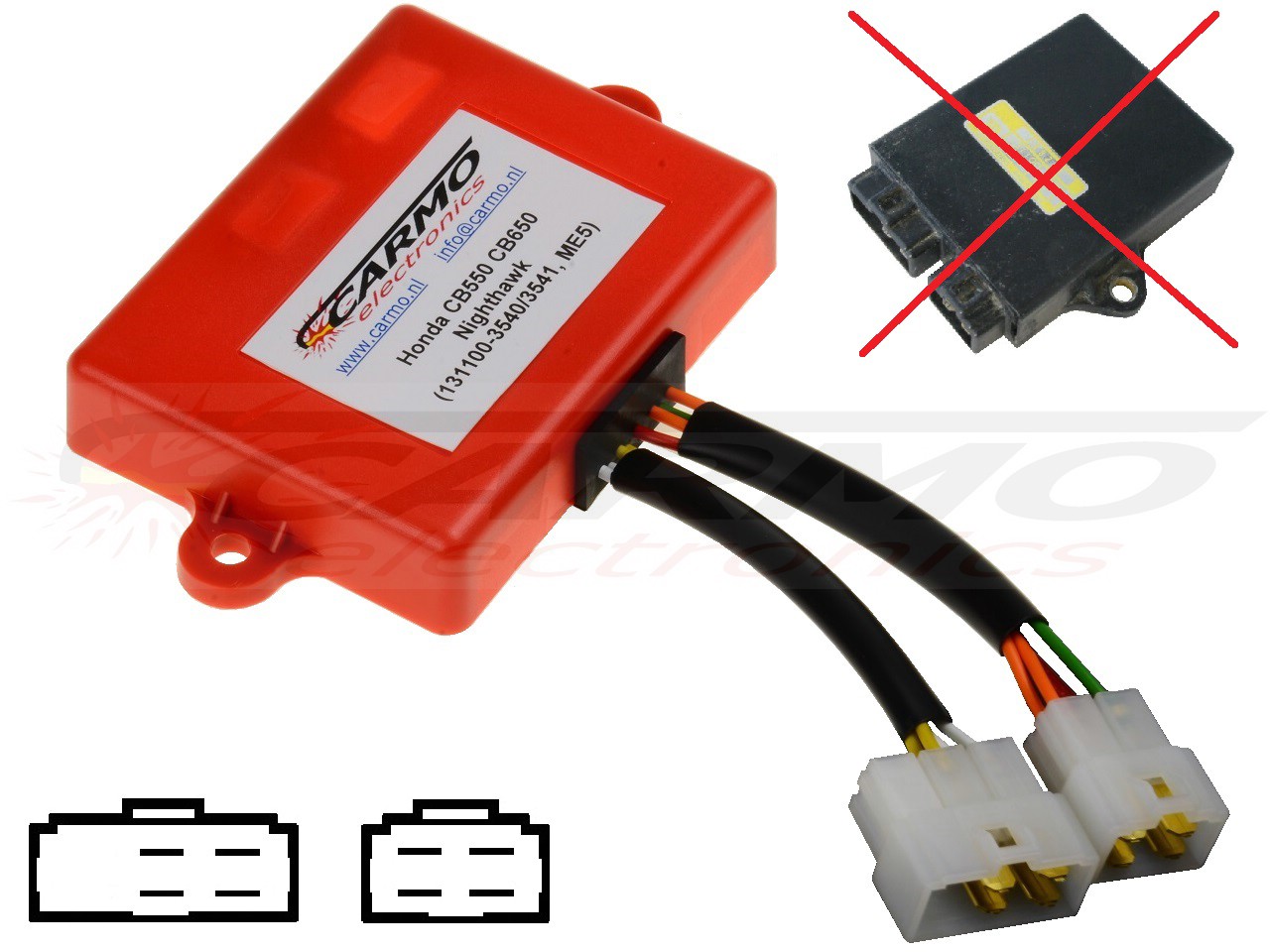 Honda CB550SC CB550F CB650C CB650SC Nighthawk igniter ignition module CDI TCI Box (131100-3540, 131100-3541, ME5) - Click Image to Close