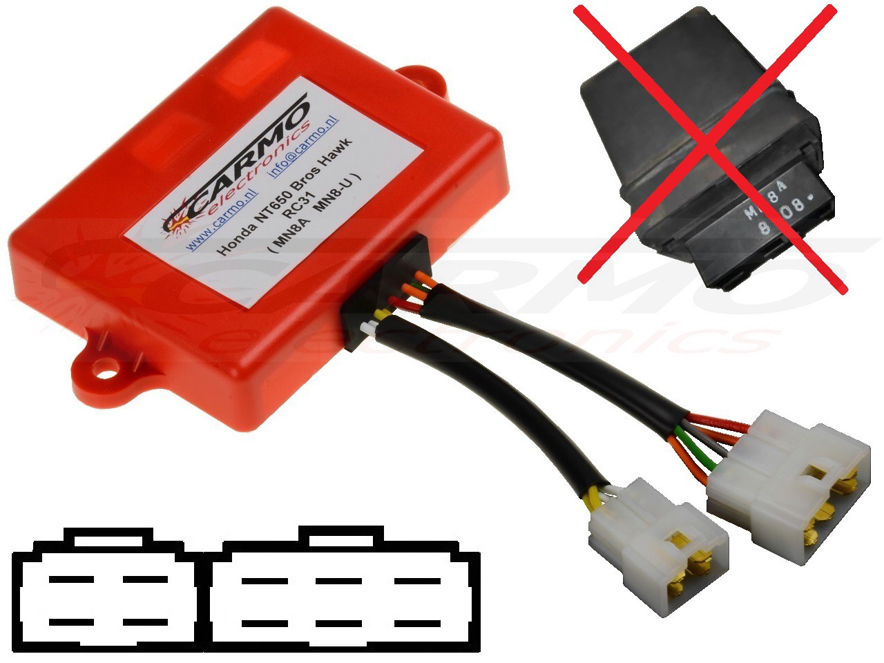 Honda NT650 Bros Hawk igniter ignition module CDI TCI Box (MN8) - Click Image to Close