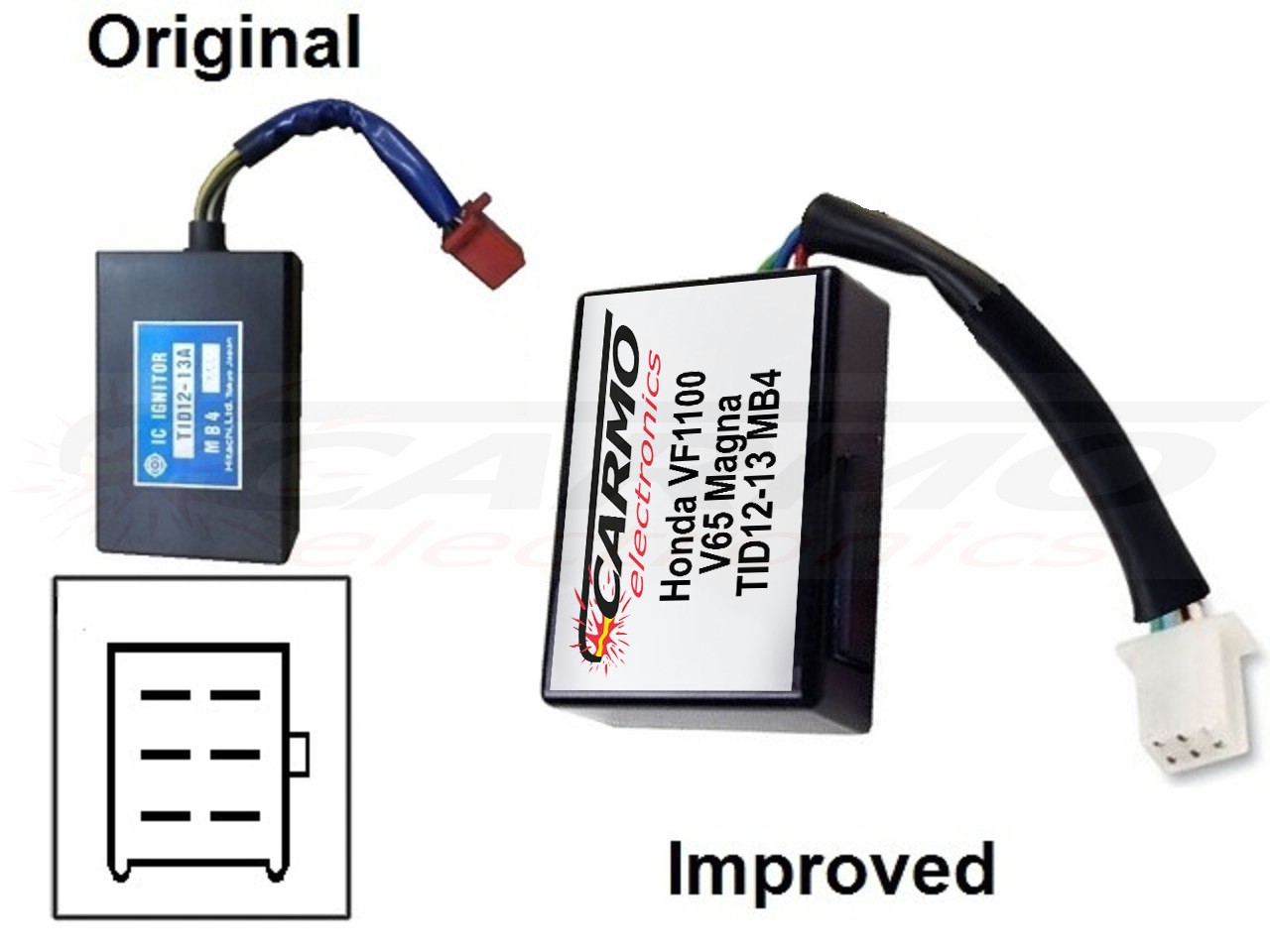 Honda VF1000 VF1000F VF1000R Interceptor SC15 igniter ignition module CDI TCI Box (AKBZ29, MB4, MB6, TID12-13-17-23) 2x - Click Image to Close