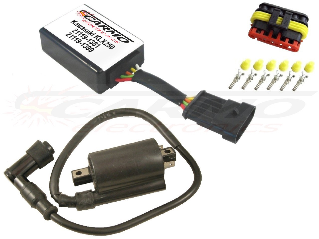 Kawasaki KLX250 KLR250 igniter ignition module CDI TCI Box (21119-1416, 21119-1427, 21119-1533) - Click Image to Close