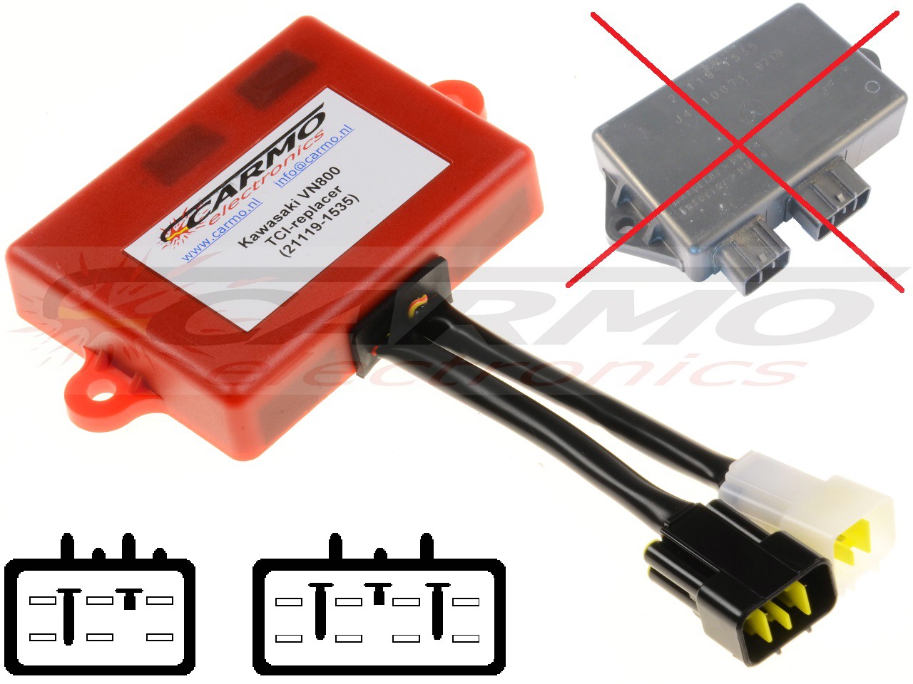 Kawasaki VN800 Drifter improved CDI TCI igniter (21119-1535, J4T10071) - Click Image to Close