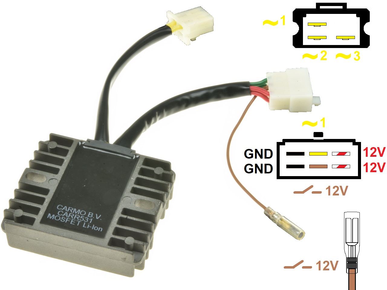 CARR531-Z1300-A4-A5 Kawasaki Z1300 KZ1300 A4 MOSFET Voltage regulator rectifier (SH541-12) - Click Image to Close