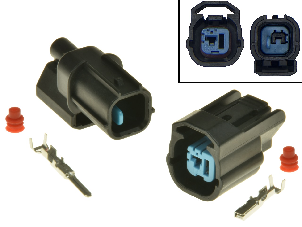 1 Pin Knock Detonation Sensor Connector set Honda complete - Click Image to Close