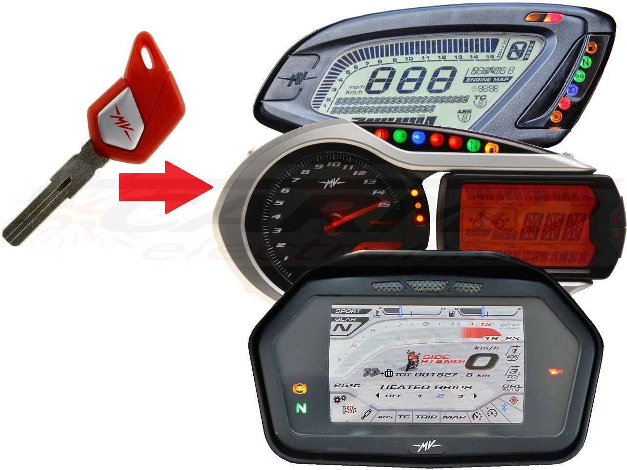 MV Agusta programming 1x transponder chip key → unit - Click Image to Close