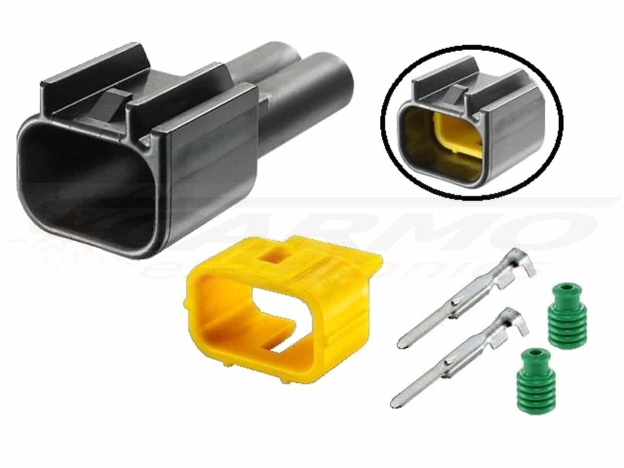 RFW-2P090-M set - Male motorbike connector 2 pole - Click Image to Close