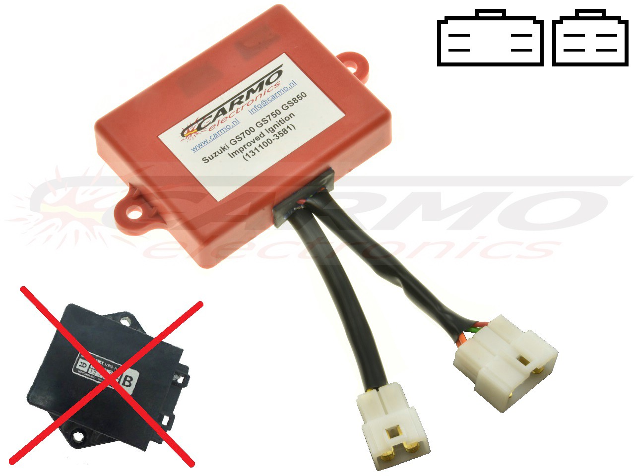 Suzuki GS700 GS750 GS850 igniter ignition module CDI TCI Box (131100-3580, 131100-3581) - Click Image to Close